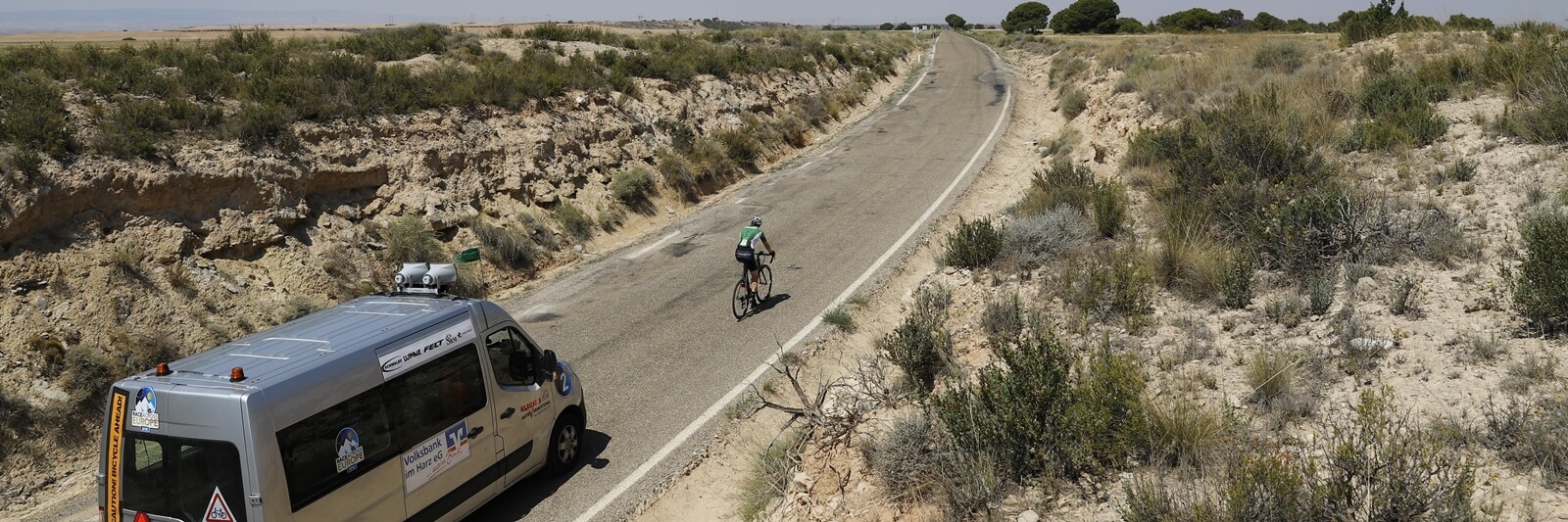 cyclist desert cycling nonstop